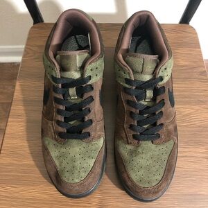Nike Dunk Nke Lam Low Brown Size 10 Men 314142-201 Dark Mocha/Black-Army Olive